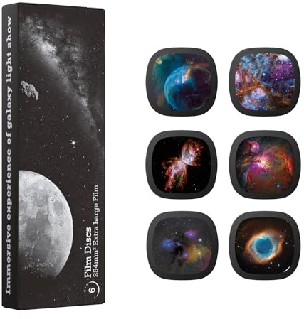 Ainael Galaxy Disque pour projecteur – Diapositive Ultra HD Compatible avec Le projecteur Ainael Galaxy et Les modèles SKE-TKQ01 & BL-DQY02 (Pro Version) – Lot de 6 disques (Nebula A)