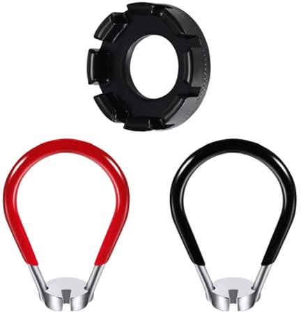 JYNVO 3 Pcs Clé à Rayons 8 Voies de Vélo,Outil pour Réglage Réparation de Roues de Vélo,6 Tailles Calibre 10-15,Bicycle Spoke Wrench pour VTT Vélo Route pour Truing Réparation Vélo Roues de Cyclisme