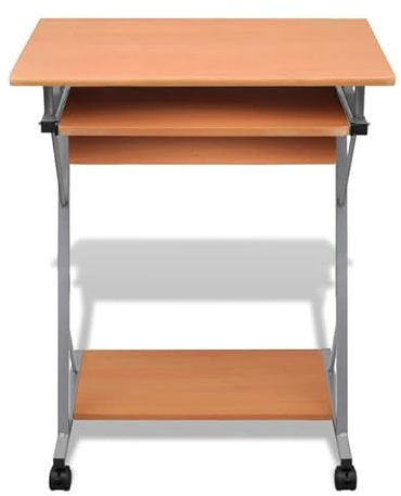 Eleganz Scrivania per computer su ruote - Tavolo da ufficio con telaio in acciaio e truciolato - Posta di lavoro mobile per ufficio grande - Elegante e pratico