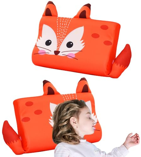 KBIBCK Schlummerkids, Cuscino Schlummerkids Calmly, Cuscino per Bambini Animali Sonno, Cuscino per Bambini, Cuscino Memory Foam Bambini con Federa per Casa Cameretta dei Bambinis (Volpe, 45 x 27 cm)