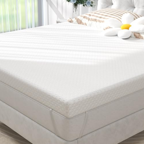 WOWTTRELAX Topper Colchón de Espuma Gel, 180x200x7.5 cm, Adecuado para Camas matrimoniales. Diseño ergonómico de Soporte, Tejido removible e hipoalergénico, Topper Transpirable y cómodo.