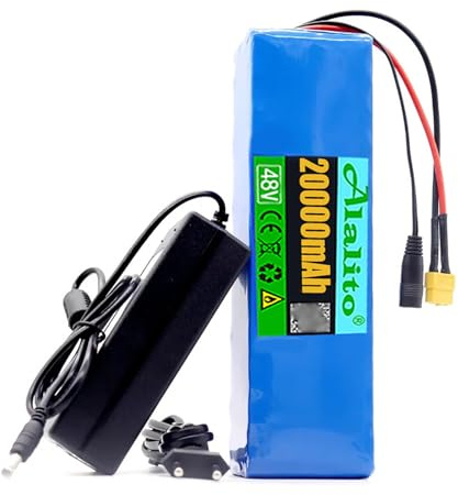 Batterie Lithium-ION 48 V 20 Ah, Étanche, avec Chargeur 54,6 V, pour Draisiennes, Vélos Électriques Et Scooters T