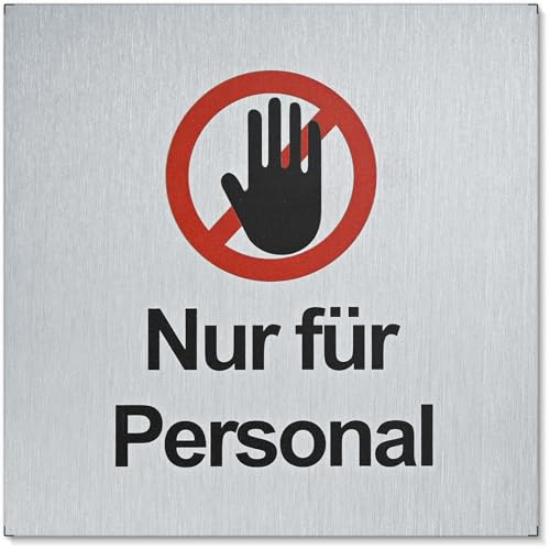 JAXICREY Cartello privato argento, targa per porta personalizzabile, 12 x 12 cm, cartello fai da te, cartello in metallo personalizzato per hotel, scuola, azienda, ufficio, garage, parcheggio