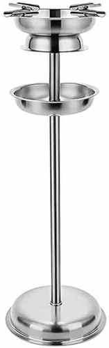 Floor Standing Cigar Ashtray, Cigarette Butt Container, For Outside Patio, Stable Polished Stainless Steel Ashtray, Standing Ashtrays For Cigar Enthusiast(Silver)