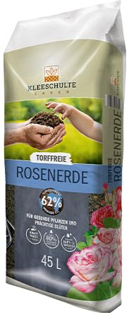 Kleeschulte Rosenerde 45L – Torffrei & Strukturstabil | Spezialerde für Topfrosen Aller Art | Optimales Wasserhaltevermögen ohne Staunässe | 62% weniger CO₂