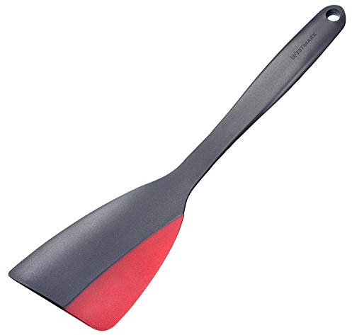 Westmark Pfannenwender/-schaber mit Silikonkante, Länge: 31 cm, Kunststoff/Silikon, Flexi, Schwarz/Rot, 15702270