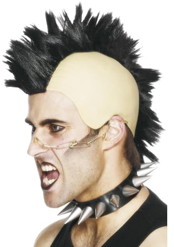 Smiffys Mohikaner Perücke, Schwarz Halloween