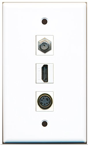 Riteav – 1 porte HDMI e 1 cavo coassiale TV tipo F e 1 porta S-Video Wall Plate