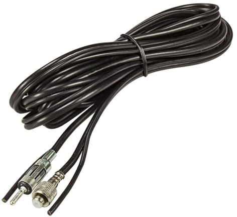 tomzz Audio 1600-006 Auto Antennen Verlängerung Kabel KFZ 4,5m Schraubanschluss auf DIN-Stecker mit Remote Antennenkabel