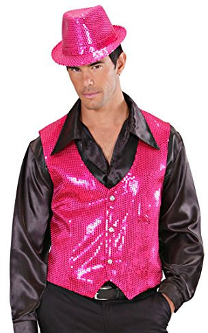 NET TOYS Pailletten Hut Party Trilby pink Glitzer Paillettenhut Disco Faschingshut Sequin Schlager Fedora Karneval Kostüm Zubehör