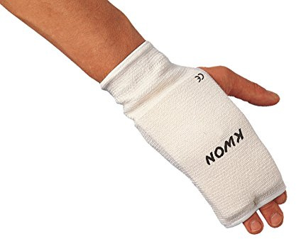 BAY® KWON GUT & GÜNSTIG Schlupfbandagen mit Polster, Faustbandagen, elastische Innenhandschuhe für Boxhandschuhe, Innenhandschuh, Innenboxhandschuhe, Handbandagen, Boxbandagen, Box-Bandagen, 1 Paar, weiß gepolstert Polsterung