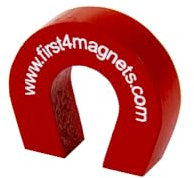 Fickstorlek röd alnico hästskomagnet för vetenskap, utbildning, experiment, studenter och lärare – 25,4 mm x 28,5 mm x 8 mm – 1,5 kg drag