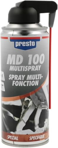 presto MD 100 Multispray 400 ml - Schmiermittel & Rostlöser | Silikonfrei, feuchtigkeitsverdrängend, Korrosionsschutz für Metall – ideal für Haushalt, Werkstatt und Auto