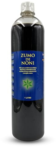 Jus de Noni - 1 Litre. 100% Pur et Biologique sans conservateurs - Aide en cas d'inflammation, de douleur et renforce le système immunitaire.