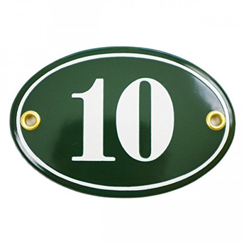 Hausnummer Hausnummernschild Emaille 7x10,5 cm Oval mit Wunschnummer Hausschild, Vorbohrungen, Personalisierte, Hausnummernschilder, Türschild, Wunschtext