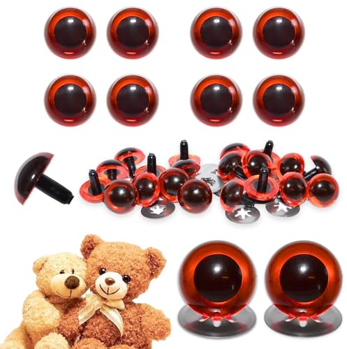 celloexpress 6mm Transparent Amber Eyes Metal Backs (Pack of 4 Pairs) | Safety Eyes with Metal Backs Soft Toy Teddy Bear Animal Making