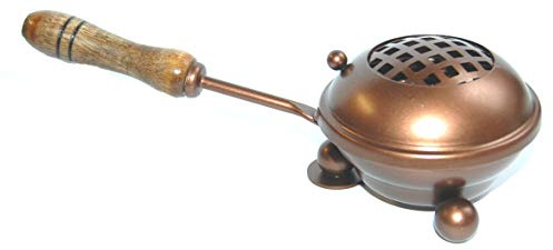 Esoterik-Versand Räucherpfanne aus Eisen in Kupferdesign, 21 cm lang, 8 cm Durchmesser, zum Verräuchern von Kräutern und Harzen