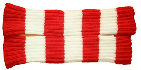 Selbstgestrickt/Handgemacht/Stulpen/Wadenwärmer / 4 - ply/fädig/Beinwärmer/Länge ca. 40 cm/Rot-Weiß