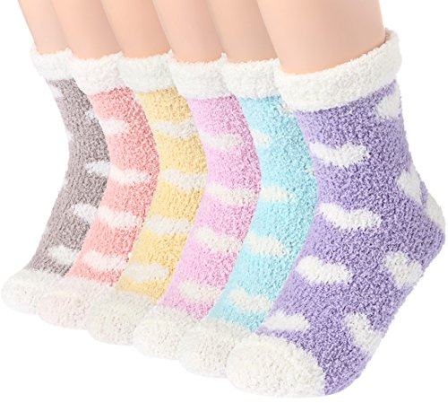Toes Home Fluffy Socks for Women and Girls, Soft Winter Warm Cosy Bed Socks