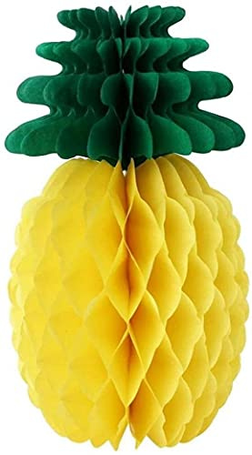 Happium Ananas, 3 Stück, 14 Zoll, Papier-Ananas-Wabendekorationen, Ananas-Papierbälle, Obstdekorationen für Obst-Mottoparty, Hawaii-Party-Dekoration, tropische Themen-Luau-Party,