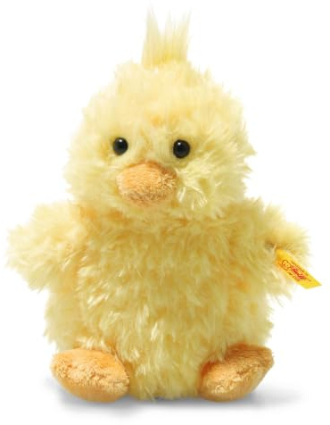 Steiff 073892 - Original Plüschtier Pipsy Küken, Soft Cuddly Friends Kuscheltier ca. 14 cm, Markenplüsch mit Knopf im Ohr, Schmusefreund für Babys von Geburt an, gelb