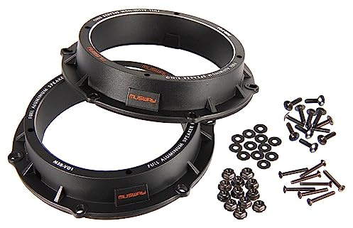 Musway MSR-VO1 | 16,5 cm Lautsprecher-ADAPTERRINGE (1 PAAR/6-LOCH) AUS Aluminium passend für Volkswagen/Audi/Skoda