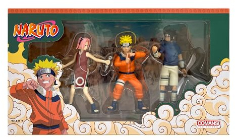 Naruto Set mit 3 Nicht beweglichen Figuren von Comansi, Sasuke und Sakura, 10 cm
