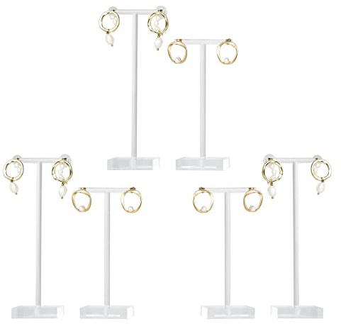 GemeShou 6-stückige Acryl-Ohrring-Display-T-Ständer zum Verkauf, Mini-Klar-Hänger für Schmuck-Ohrringen, Ohrring-Display-Halter für Frauen, transparente Schmuck-Photografie-Props für Online [Square]