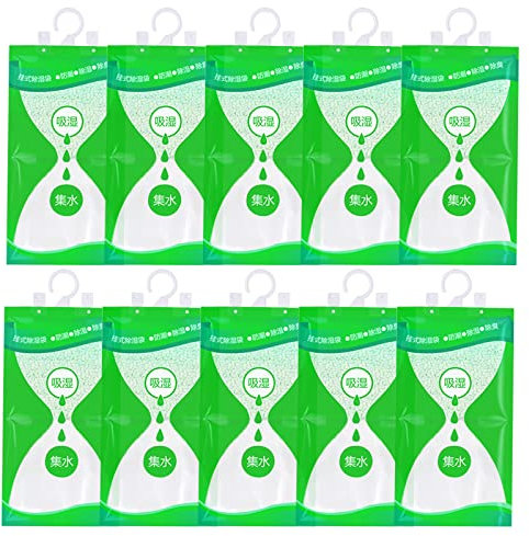 Entfeuchter Schrank 10 Packungen 100g Hänge-Luftentfeuchter Kleiderschrank Feuchtigkeitsabsorber Luftentfeuchter Beutel zum Hängen Moistureproof Desiccant Bag Entfeuchtungsbeutel Set
