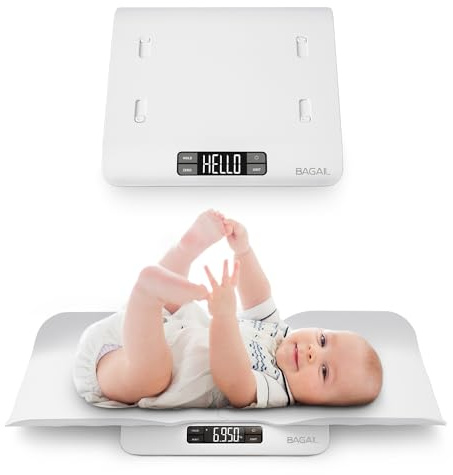 BAGAIL Báscula de Bebé con Superficie de Pesaje Segura y Cómoda, Función Dos en Uno, También Puede Usarse Como Báscula para Niños, Báscula para Mascotas, Báscula Digital para Niños de Hasta 30kg