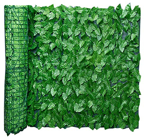 Luckyki Siepe Artificiale per Balconi, 0,5m x 1m/ Rotoli di Recinzione con Foglie di Edera Finta, Siepe Finta per Recinzione, per Recinzione per Ringhiera Terrazzo Balcone Cortile Patio