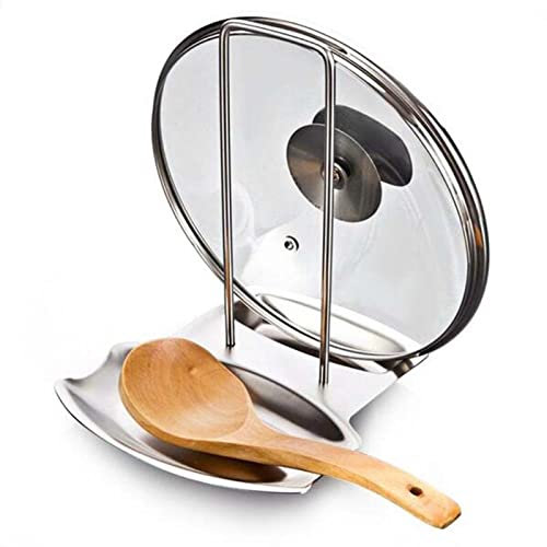 Anoudon 2pcs Multifunktionale Edelstahl Topf Abdeckung Edelstahl Topf Abdeckung Rack, Küche Lagerung Rack, Löffel Rack, Speicher Rack, Wasser Tablett