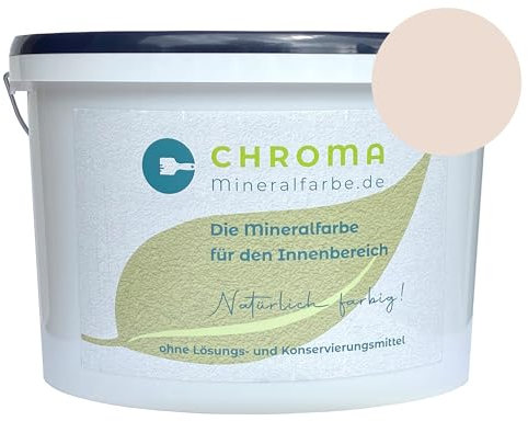 CHROMA Mineralfarbe für den Innenbereich | Langlebige Silikatfarbe | Scheuerbeständig und allergikergeeignet | Wandfarbe gegen Schimmel | Hochdeckend und ergiebig