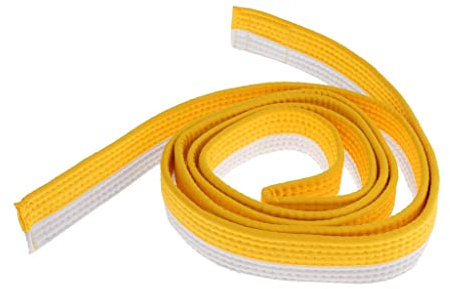 Tiuimk Taekwondo-Gürtel, Baumwollfilz, 220 cm, Weiß/Gelb