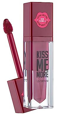 Kiss Me More Lip Tattoo, Tinta Labial de Larga Duración, Fórmula Extra Hidratante, Color Vino Tinto