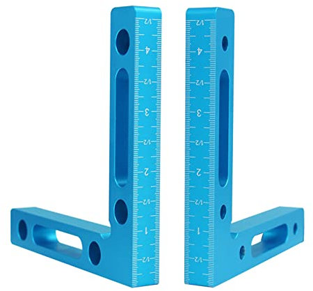 2 escuadras de posicionamiento de 90 grados, abrazaderas de ángulo recto de aleación de aluminio, abrazaderas de ángulo recto de 4,7 x 4,7 (12x12 cm), herramienta de carpintero para carpintería, e