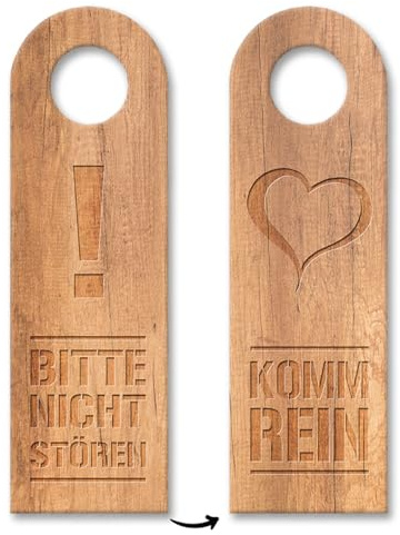 Bitte nicht stören oder Komm rein Türhänger 3er Set in Holzoptik witziger Türhänger 3er Set Geschenk für Mitbewohner