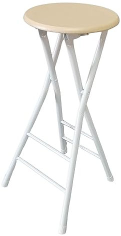 Sgabello da Bar Rotondo Pieghevole Senza Schienale, Sedia Alto Portatile per Adulti Pieghevole per Cucina, Esterno, Festa, sgabelli Pieghevole per Uso Pesante, Naturale (Size : 80cm/31.5in)