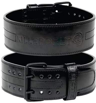 KillerBelt 7mm gewichthebergürtel Herren aus Leder | Premium Lifting Belt für Bodybuilding, Krafttraining, Fitness und Gewichtheben | 2 Dorn Gürtel mit rostfreier Schnalle