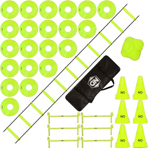 Agility Speed Ladder & Cones Football Training Equipment for Kids & Adults Kit Agility Training Footwork Drills | Hurdles Goalkeeper Training Equipment