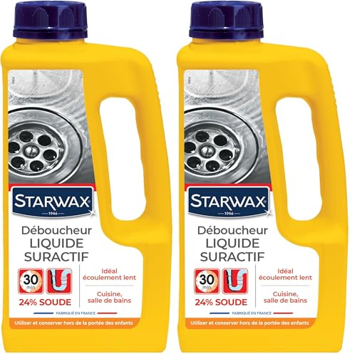 STARWAX Déboucheur Liquide pour Canalisations - 1L (Lot de 2)