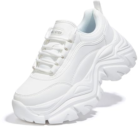 LUCKY STEP Zapatillas Gruesas para Mujer, Zapatos Casuales con Plataforma de Moda, cómodas Zapatillas de tacón de cuña