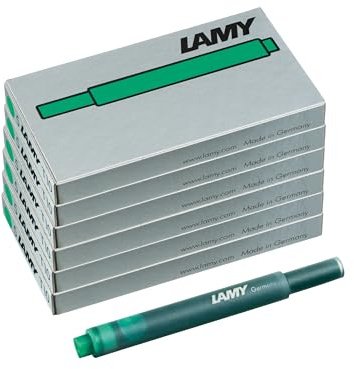 LAMY T10 5er Set Tintenpatronen mit großem Tintenvorrat - geeignet für alle Lamy Patronenfüllhaltermodelle - Inhalt 1,25ml je Patrone - 5 Stück pro Päckchen - Tintenfarbe grün