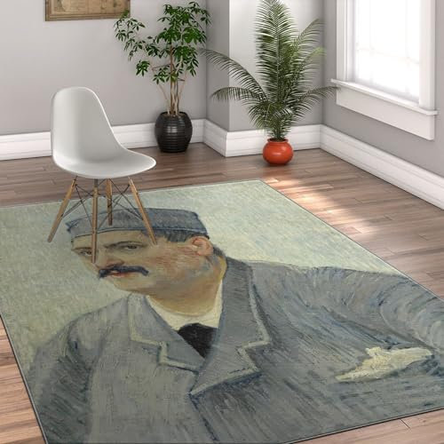 HOBBOY Szürke terület szőnyegek Rusztikus Nagy szőnyeg Art portré szőnyeg Puha beltéri padló szőnyeg Nappali hálószoba iroda Összecsukható szőnyegek 140 x 180 cm