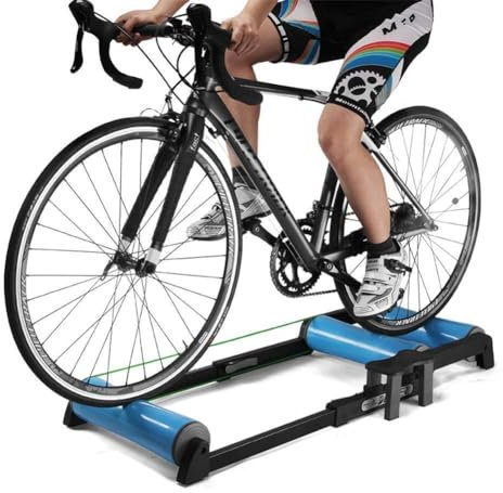 Indoor-Fahrrad-Rollentrainer-Ständer, Verstellbarer Fahrradtisch, Leises Training, Fitness Mit Fußpedal, Geeignet for 24-29 Zoll Mountainbikes/700C Rennräder