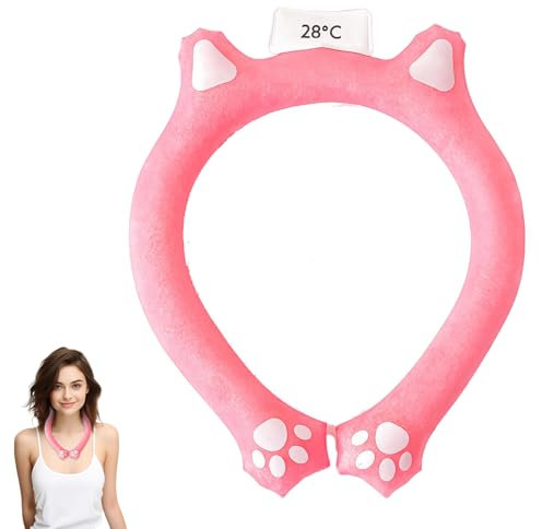 ViCUULY Neck Cooling Tube, Cooling Collar, Reusable Ice Neck Cooler for Outdoor Indoor, Relief for Hot Flashes and Summer (Rose Red, 18 ℃)