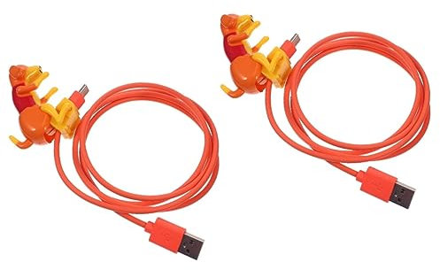 OSALADI 2pcs Funny Dog Design Charging Cable Portable Phone Cable for Dogs and Puppies