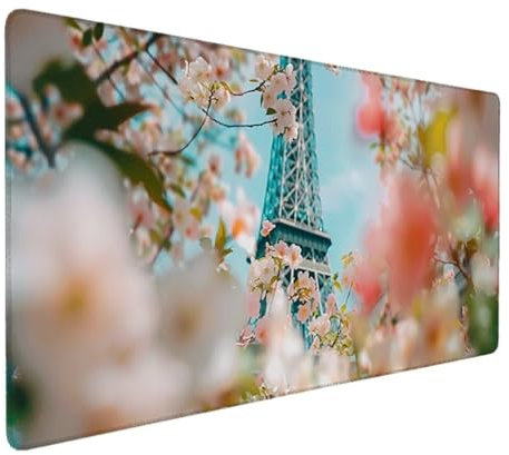 Tapis de Souris XXL 900x400 Sous Main Bureau, Multifonction Mouse Pad pour Gamer, Tapis de Souris Ergonomique, Grand Tapis de Souris pour Les jeux, Ergonomique, la Maison et Le Bureau Rose (Fleur) 3-4