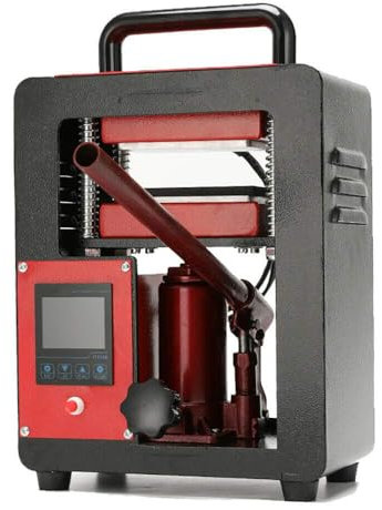 vanenferse Pressa Idraulica da 5 T, Macchina Termica per Pressa Idraulica a Colofonia Manuale 0-250 °C Pannello di Controllo Digitale con Doppia Piastra da 2,4 x4,7 per Pressa Efficiente
