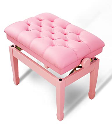 Klavierbank, modern, Leder, ideal für Keyboardspieler und Pianisten, 60 x 40 x 50, 60 cm, Rosa